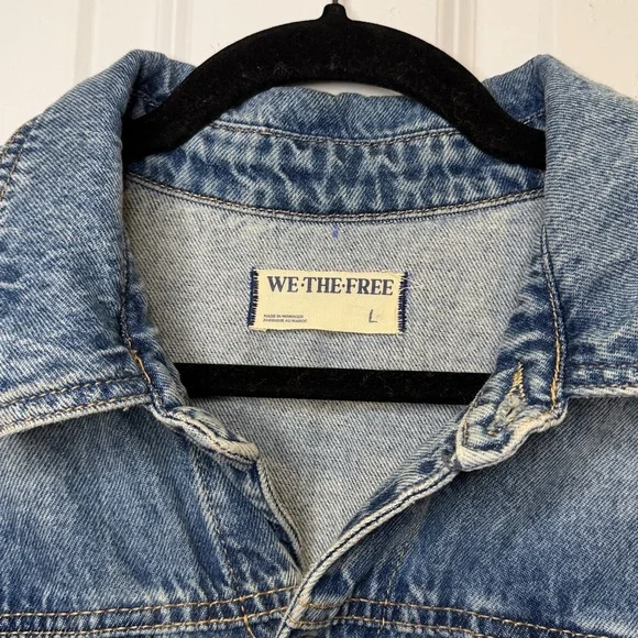 Free People Marci Denim Cuffed Short Romper in Large - Picture 5 of 5